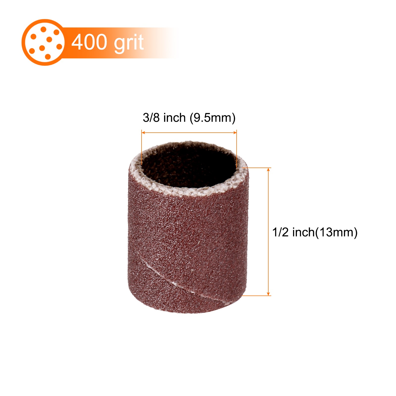 200pcs Sanding Drums 3/8 Inch Grit 400 Sanding Sandpaper Mini Sanding Sleeves