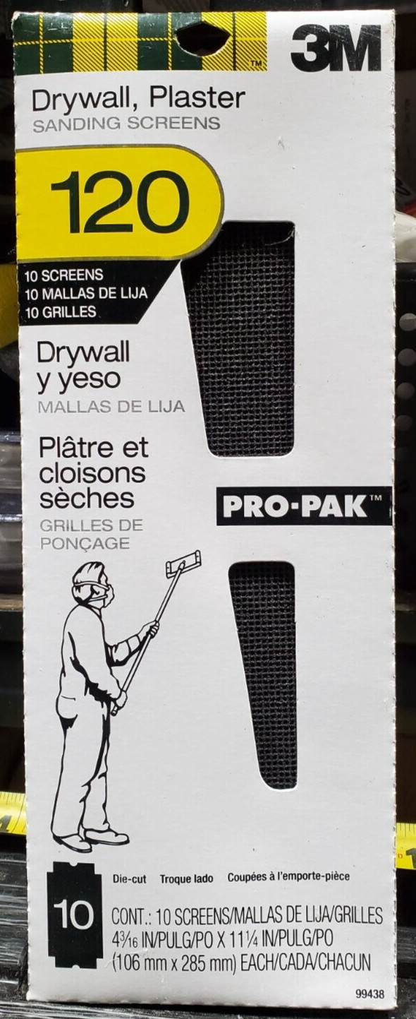 *NEW* Drywall Plaster Sanding Screens 120 Grit 10 Screens 3M