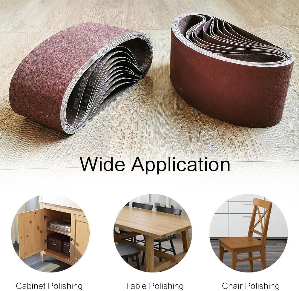Durable 12-Piece Aluminum Oxide Sanding Belts – 3×21 Inch for All Projects