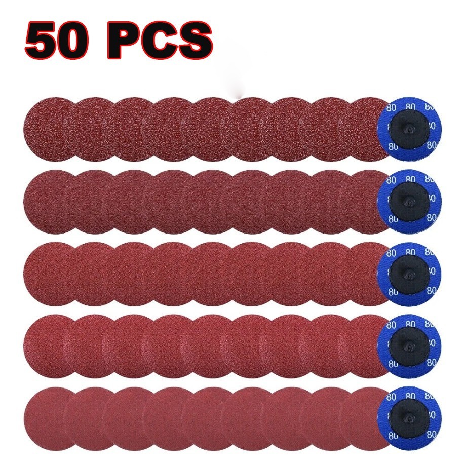 50P 2 inch 80 Grit Aluminum Oxide Roll Lock Die Grinder Sanding Grinding Disc-##