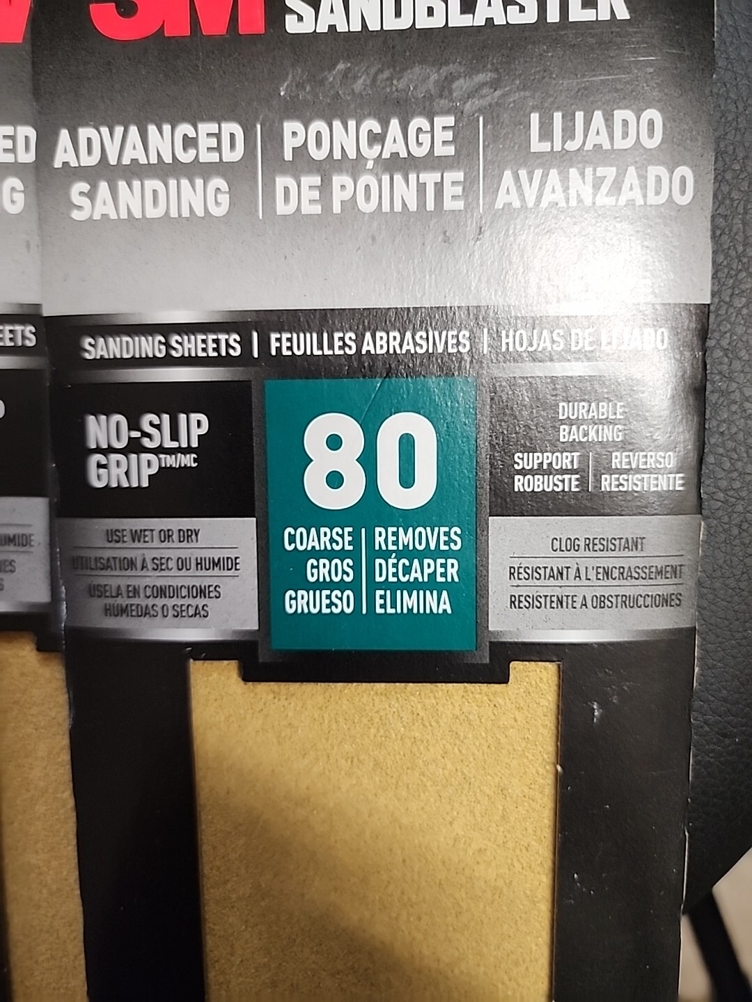 6 – 3M SandBlaster 9 in. L x 3-2/3 in. 80 Grit Fine Ceramic Sand paper 6pk