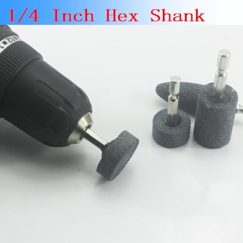 6 Pcs Rotary Grinding Stone, 1/4” Hex Shank Abrasive Stone Mounted Grinding