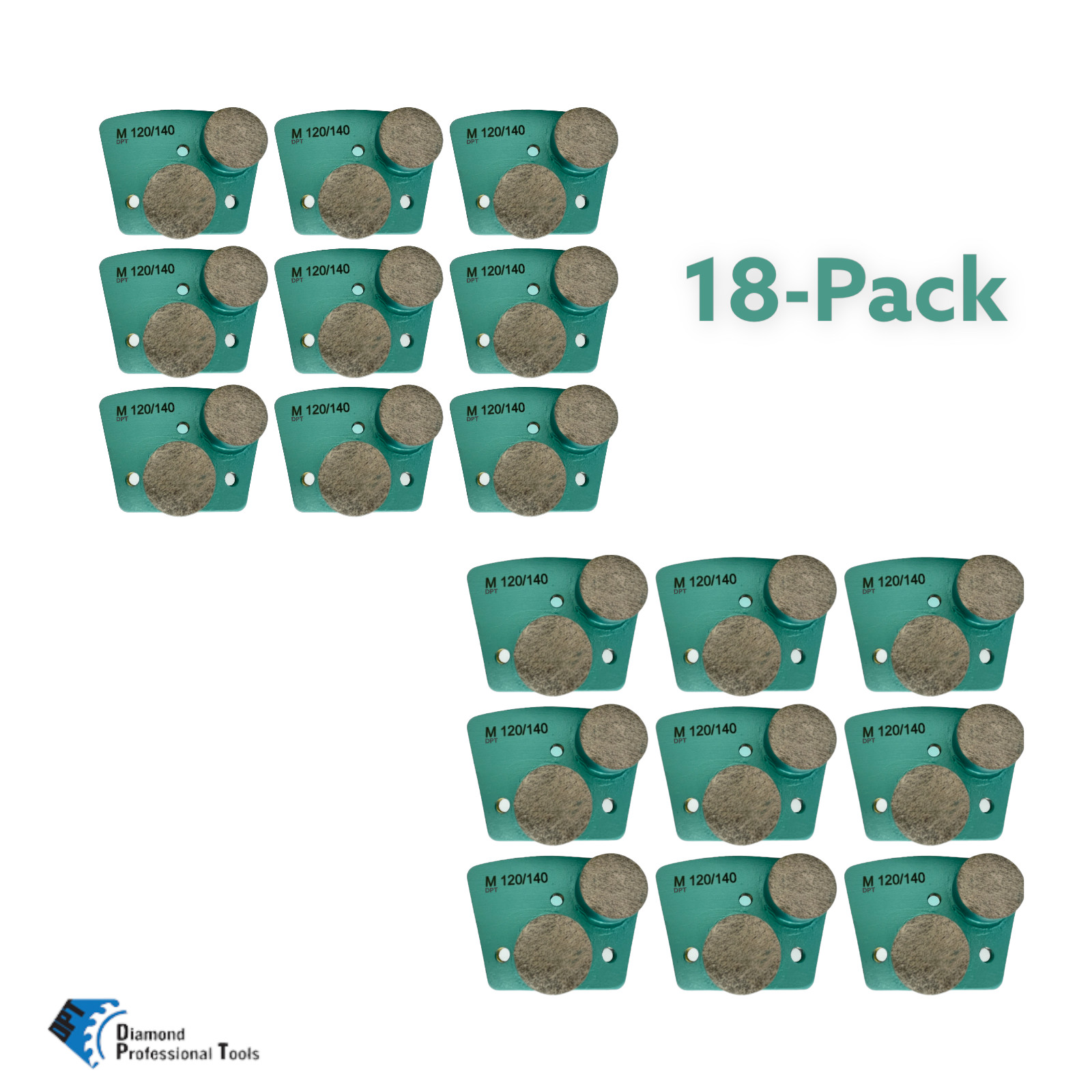 18Pk Trapezoidal Grinding Discs for Concrete Floor Grinder 120 Grit Medium Bond