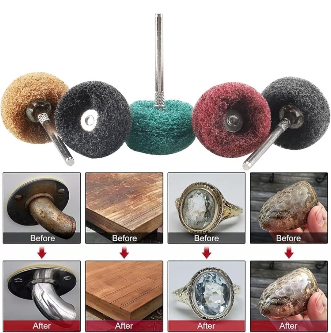 100 PCS Abrasive Buffing Wheels,1 inch Polishing Wheel Set for Proxxon Dremel…