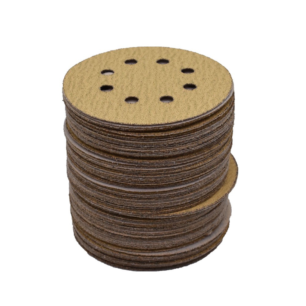 100 Pieces 5 Inch Round Sandpaper 8-Hole Hook and Loop Sanding Discs 80 Grits
