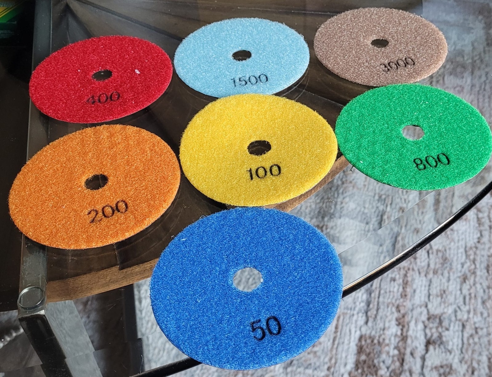 SHDIATOOL Diamond Polishing Pads 4″ Granite Marble Tile Sanding Discs 5/8 Backer