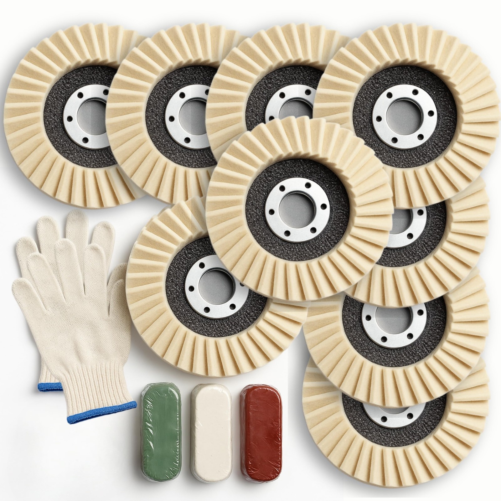13PCS Aluminum Polishing Kit – 9 Felt Polishing Wheels for Grinder 3 Aluminum…