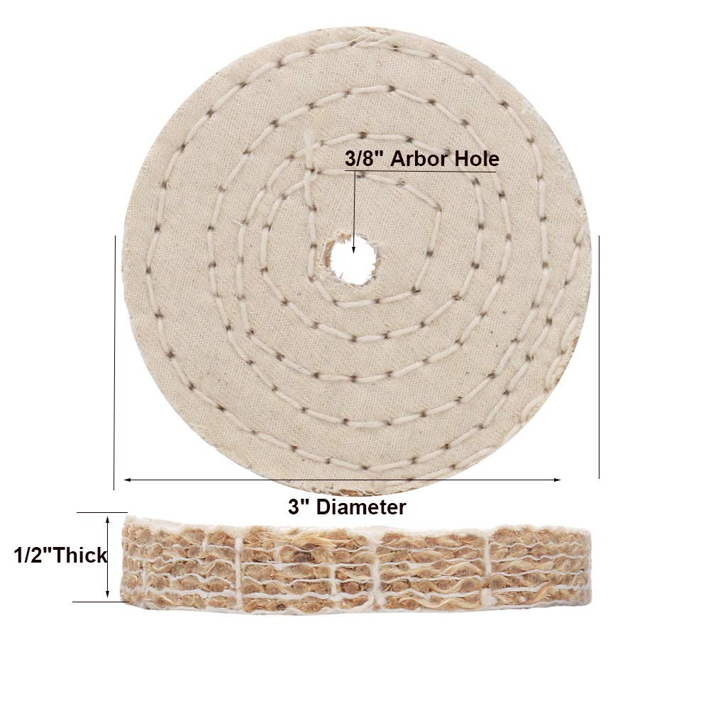 3″ Buffing Polishing Wheels Soft(30Ply)/ Fine(50Ply)/ Medium(36Ply)/ Coarse 1…