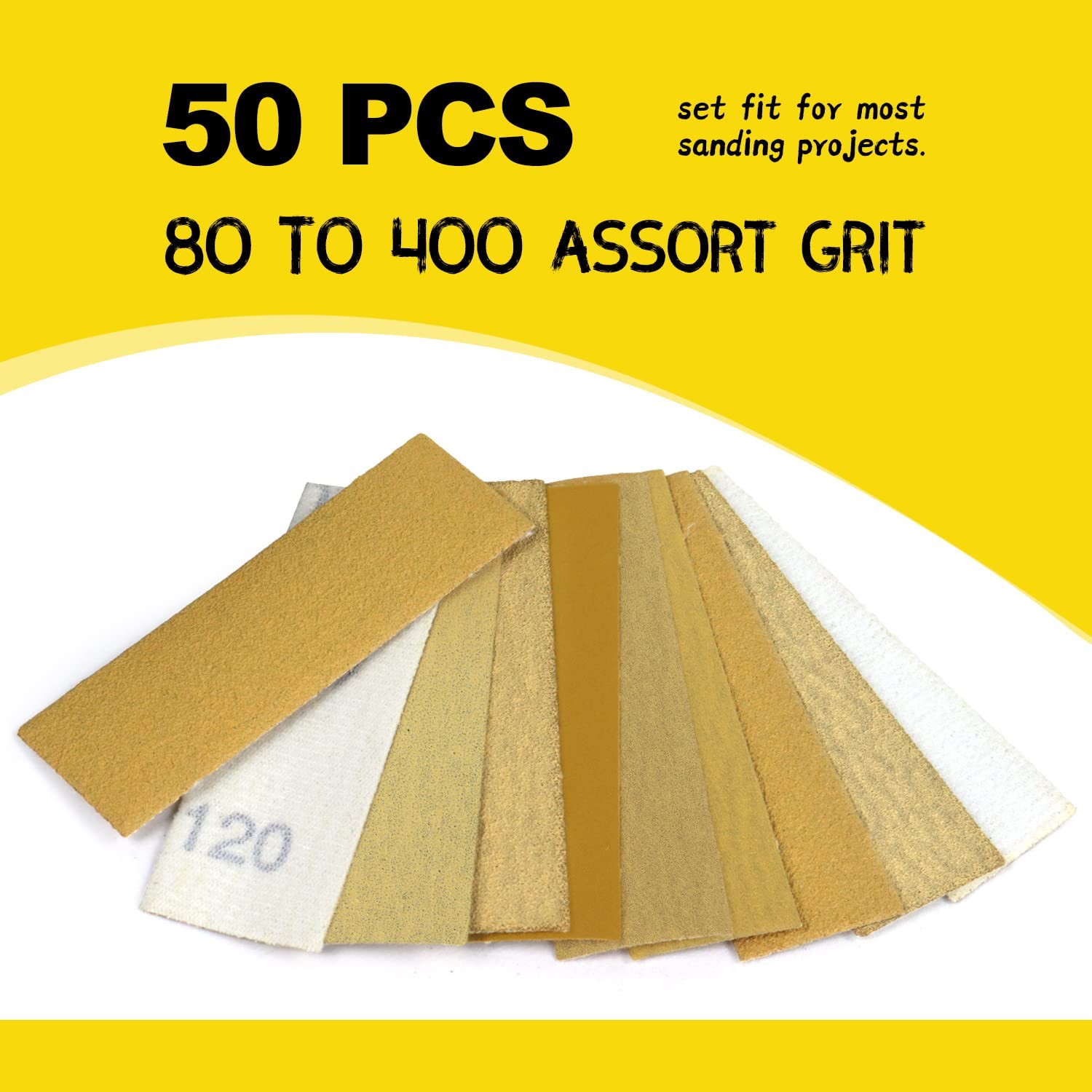 POLIWELL Micro Sander Kit 3.5” x 1” Mini for Small 1 x 3.5 inch, Gold