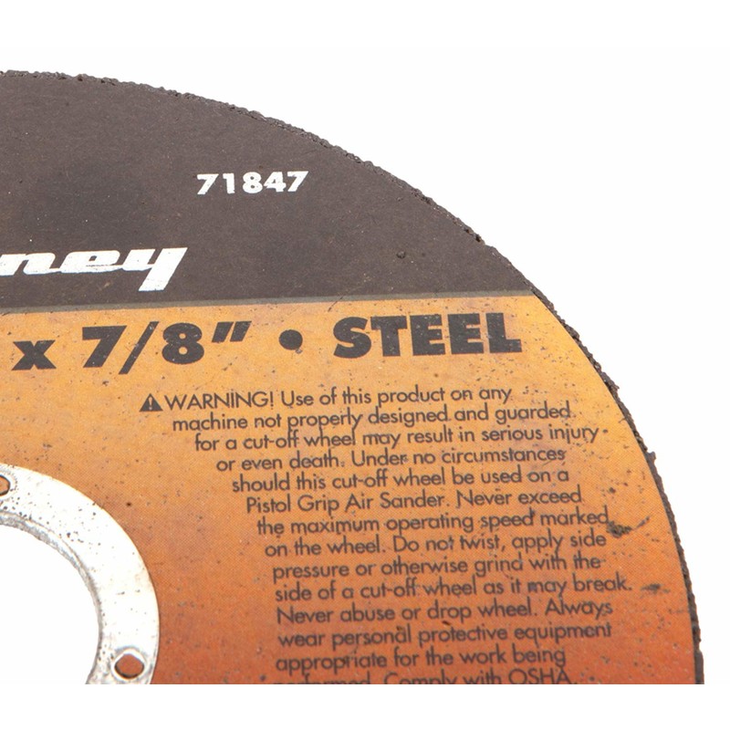 Forney 71847 Aluminum Oxide 46-Grit 4-1/2 Dia. in. Cut-Off Wheel 1/16 in. Thick