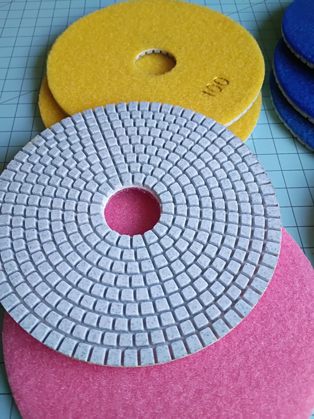 Lot Of 9 6″ Diamond Polishing Pads 30 50 100 200 Grit B32