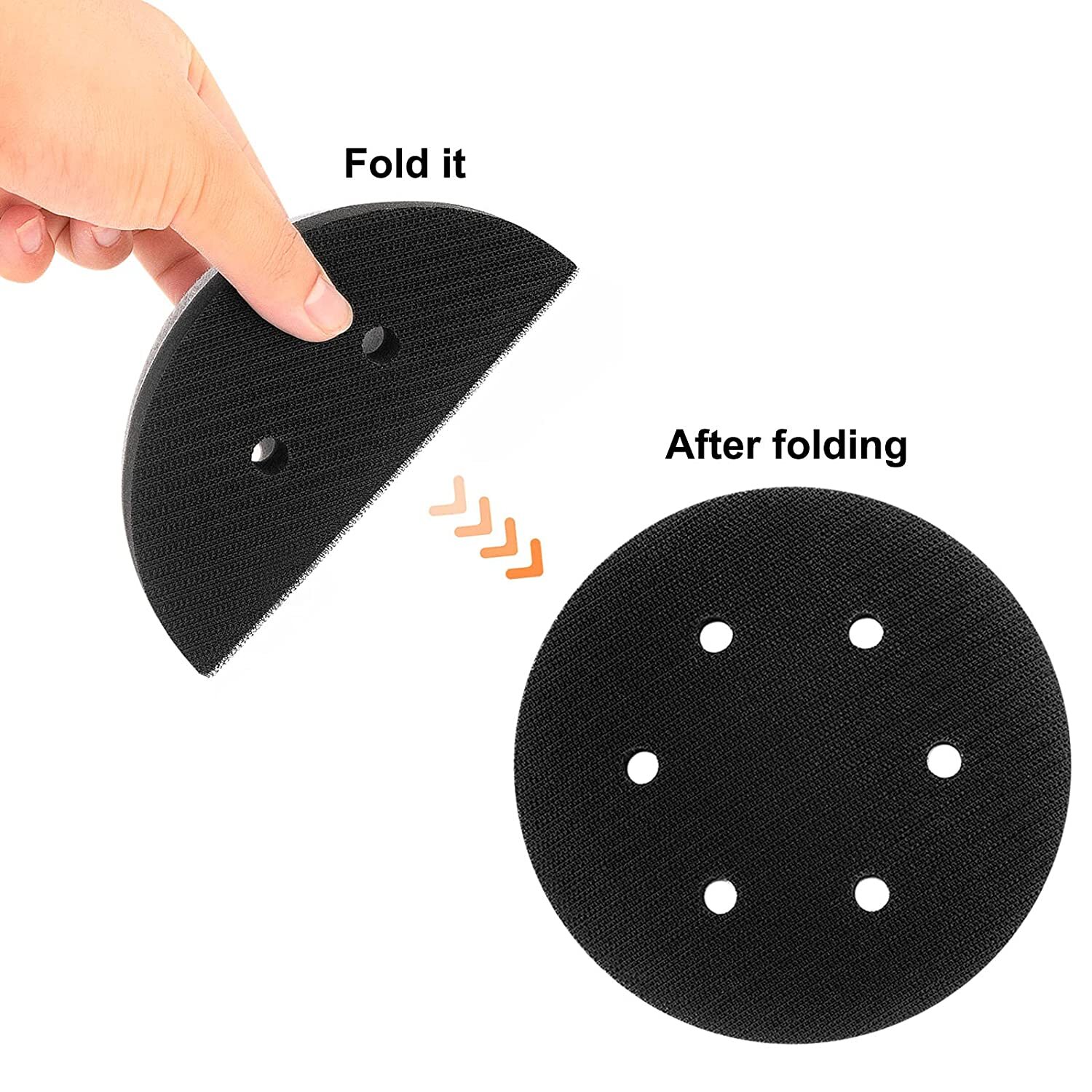 6In 8Hole Soft Density Interface Pad Hook Loop Sponge Cushion Buffer Backing Pad