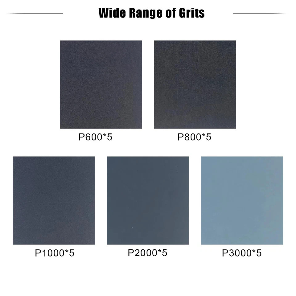 Premium Sandpaper Assortment 9″ x 11″ – 25 Pcs (with 5 of Each 600, 800, 1000…