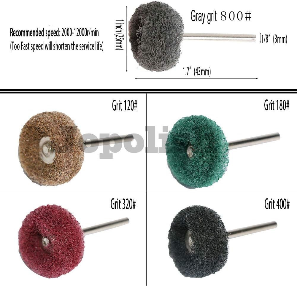 FPPO 58PCS Abrasive Buffing Polishing Wheel Set for Rotary Tools,Scouring Pad Mi