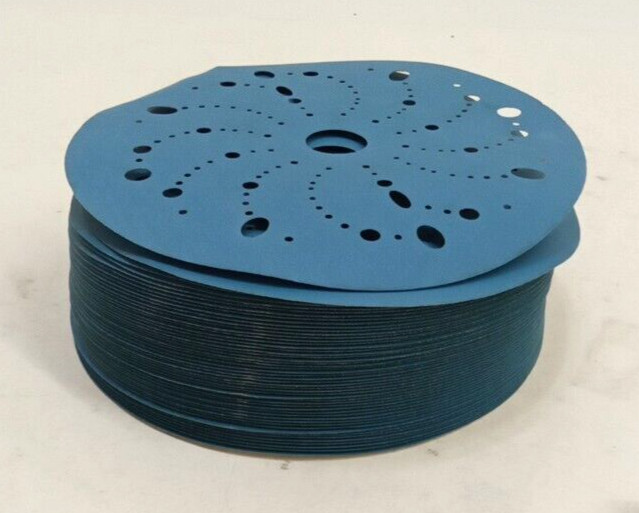 3M 36182 Blue Abrasive Disc Multi-Hole Hookit Attachment 6″ Rounds 500 Grit 50pk