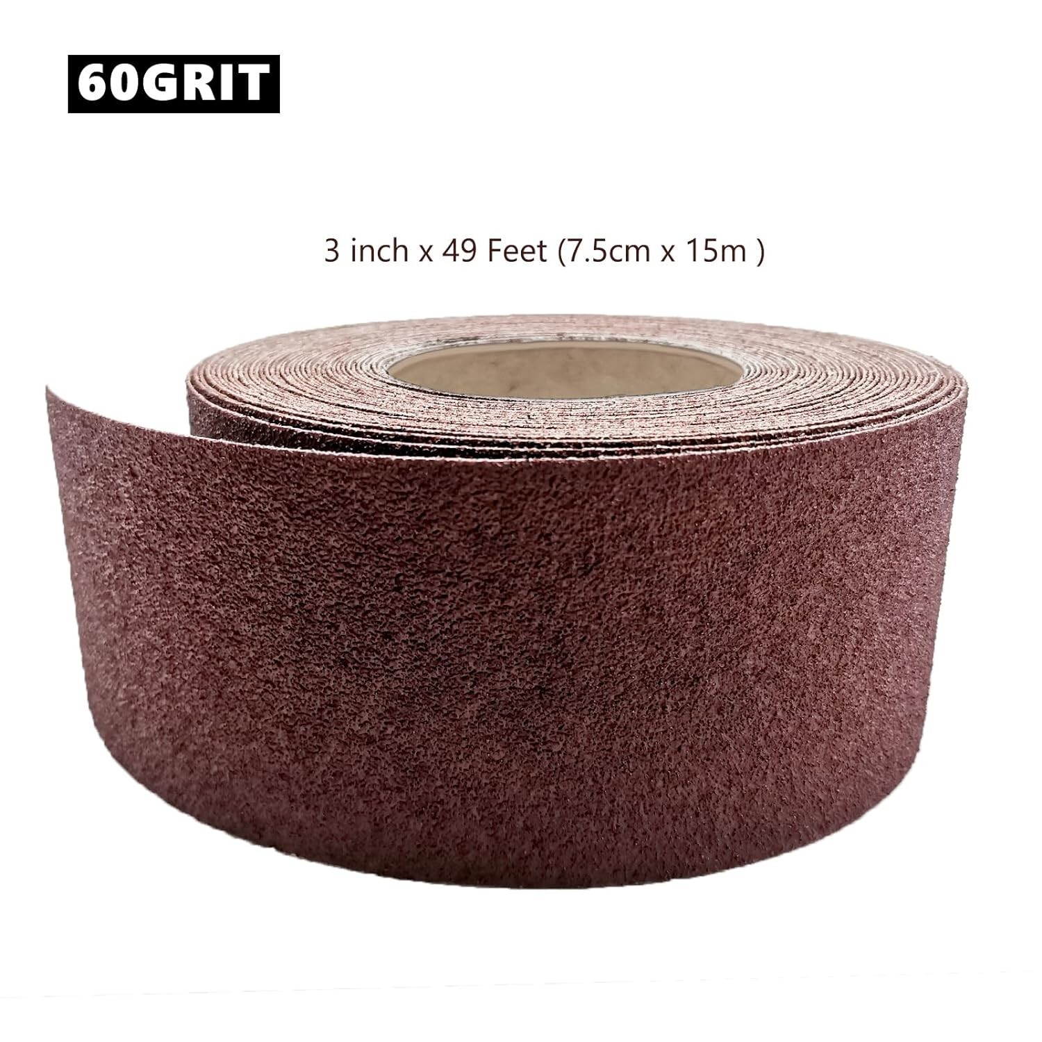 60 Grit Sandpaper Roll 3 Inch x 49 Feet Emery Cloth Roll Aluminum Oxide Abras…
