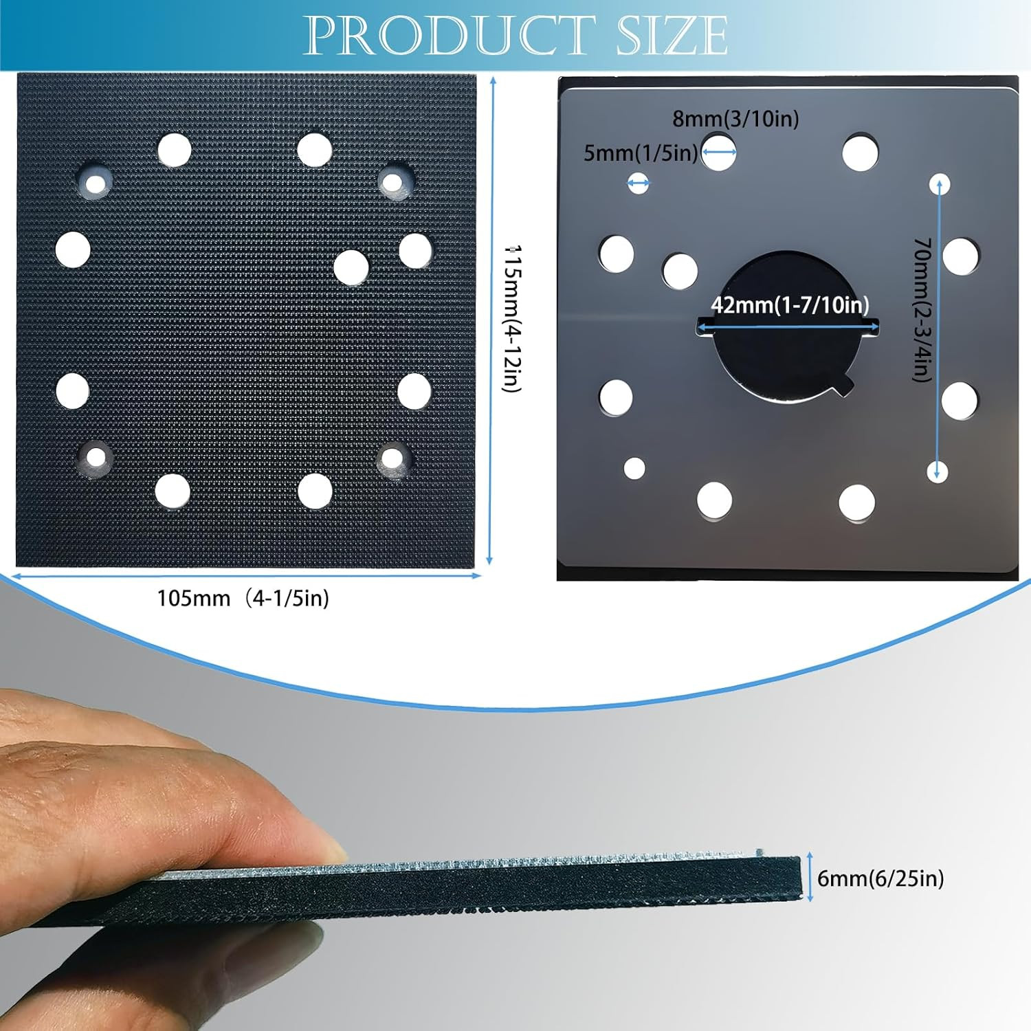 2 Pack Upgrade Hook and Loop Replacement Sander Pad for Dewalt DW411 D26441 DW41