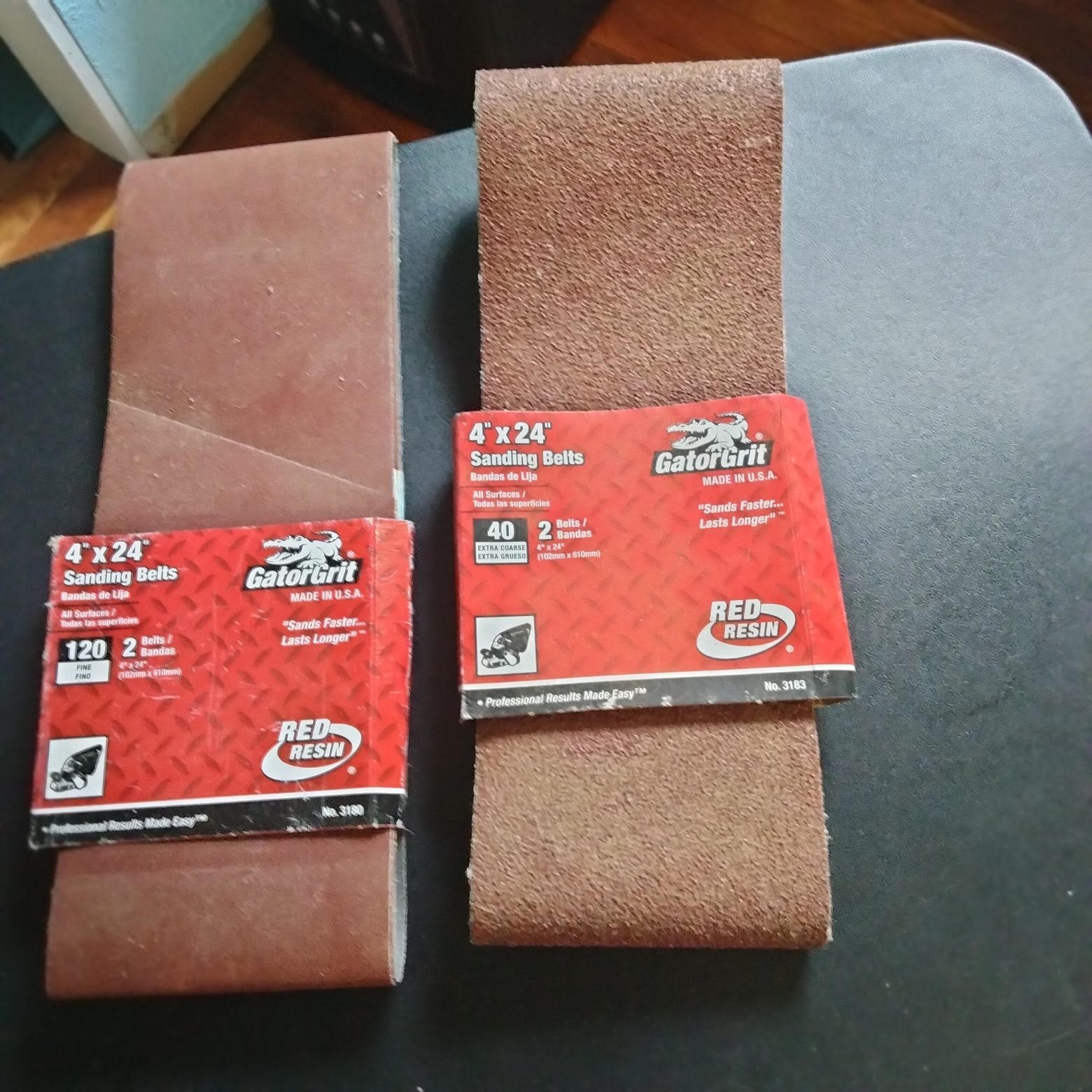 Belt Sander 4×24 belts, lot of 12, 6 (“2 packs)
