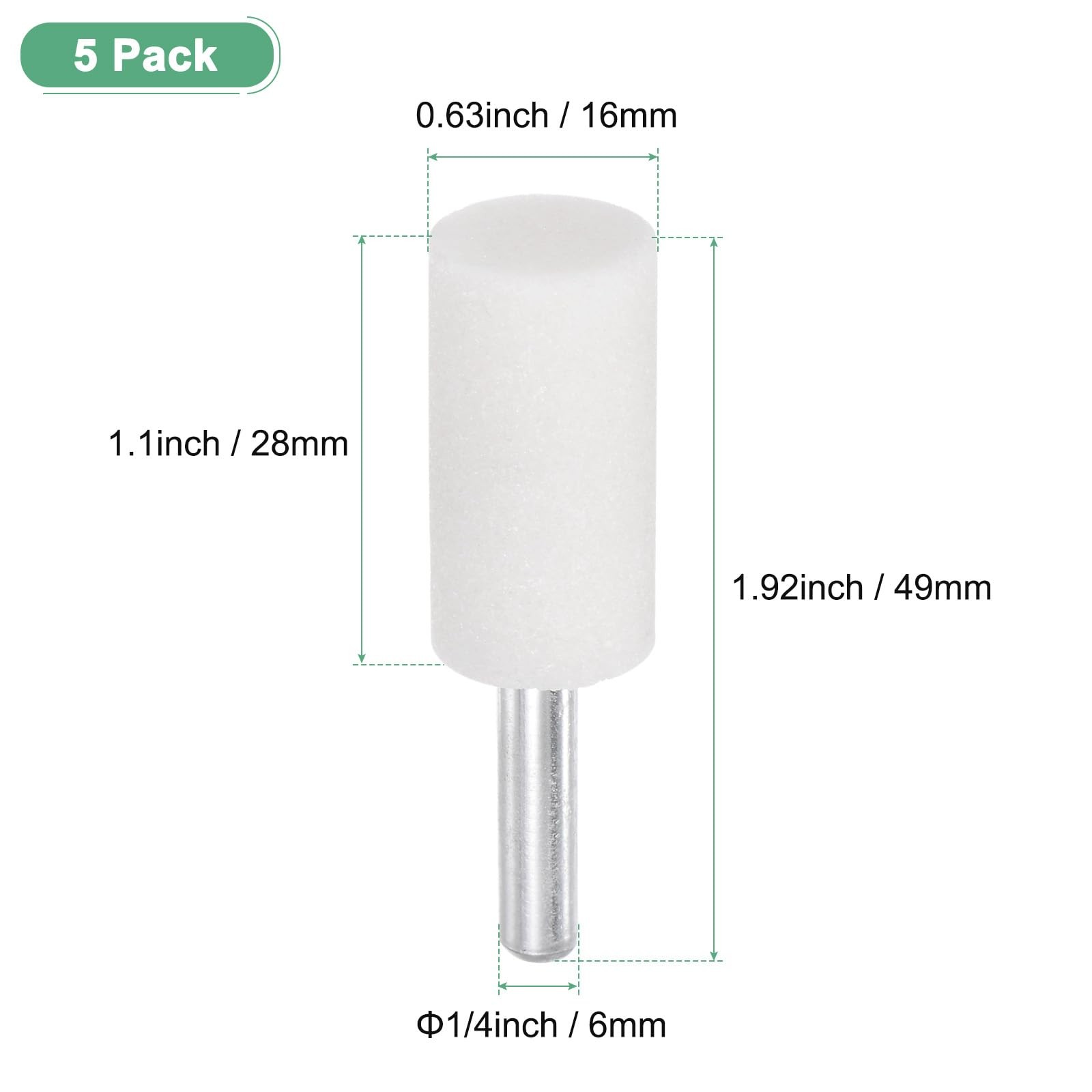 M METERXITY 5Pack Abrasive Mounted Stone Grinding Bits, 1/4 in6mm Shank Alumi…