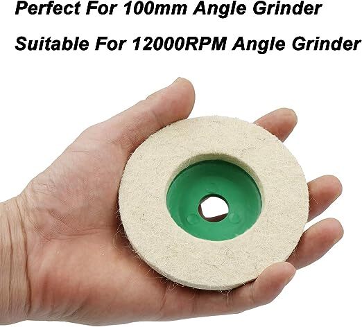 10Pcs 4″ Wool Polishing Discs Finishing Wheel Buffing Pads for 100 Angle Grinder