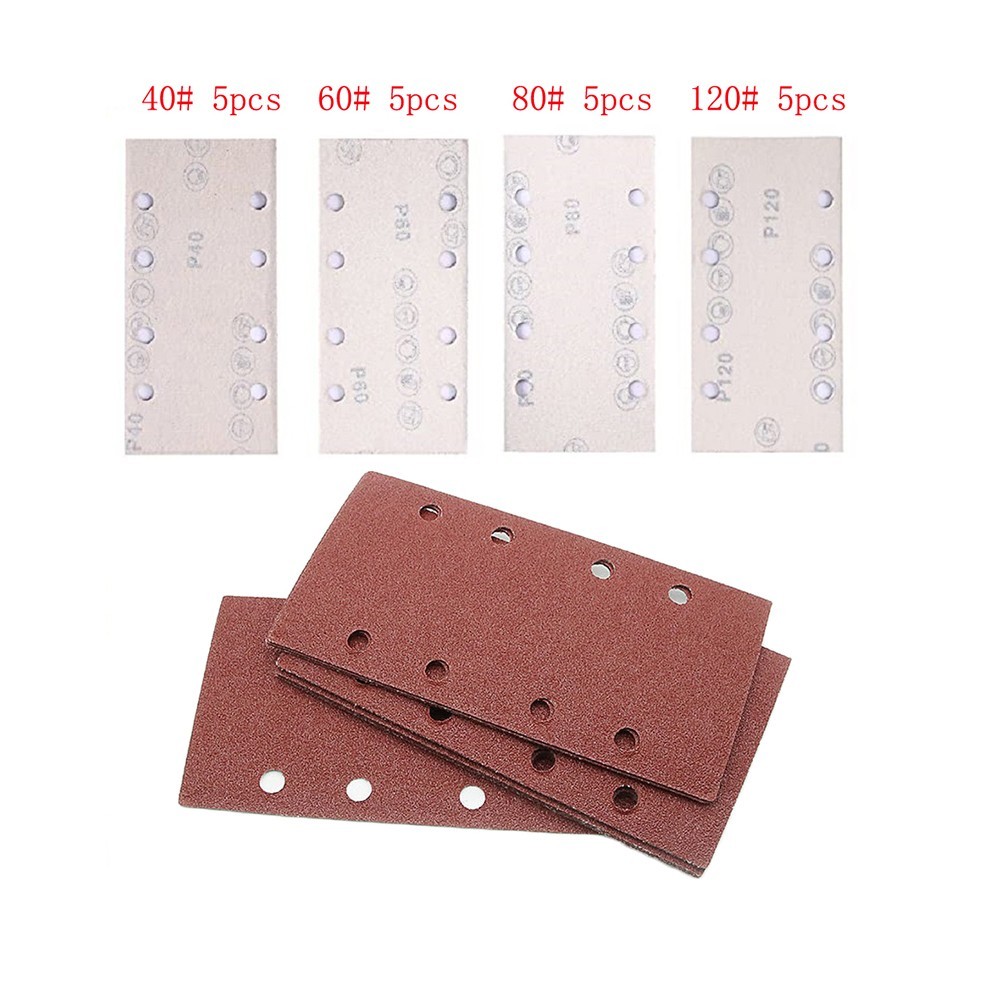 Premium Sandpaper Set for Wood Polishing 20pcs 93x185mm Multiple Grits