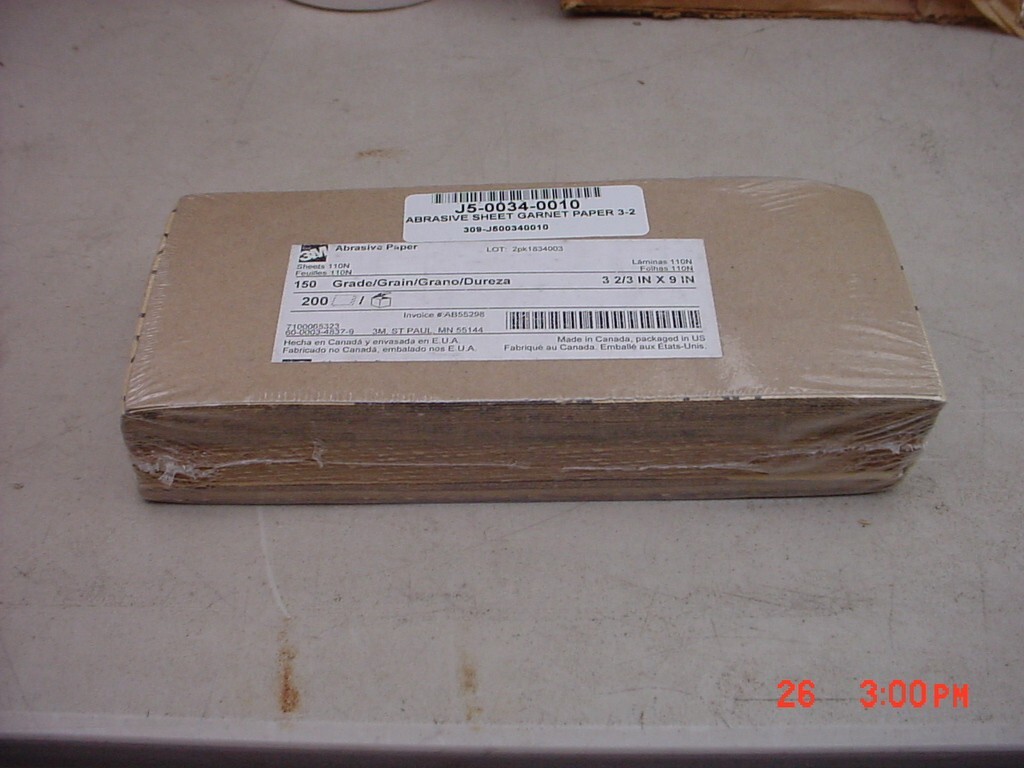 3M 3-2/3 in. x 9 in. 150 Grit Abrasive Sheet Garnet Paper 200 Sheets