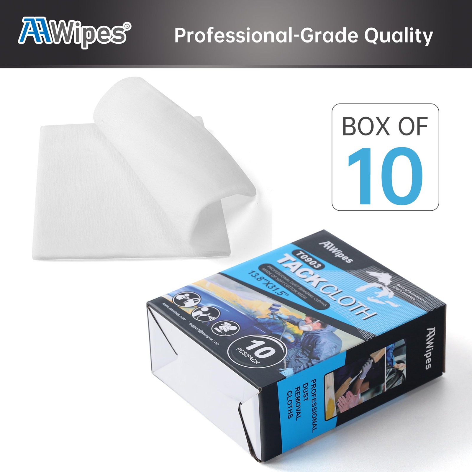 AAwipes Tack Cloth for Painting (White, 13.8″x31.5″, 10 White