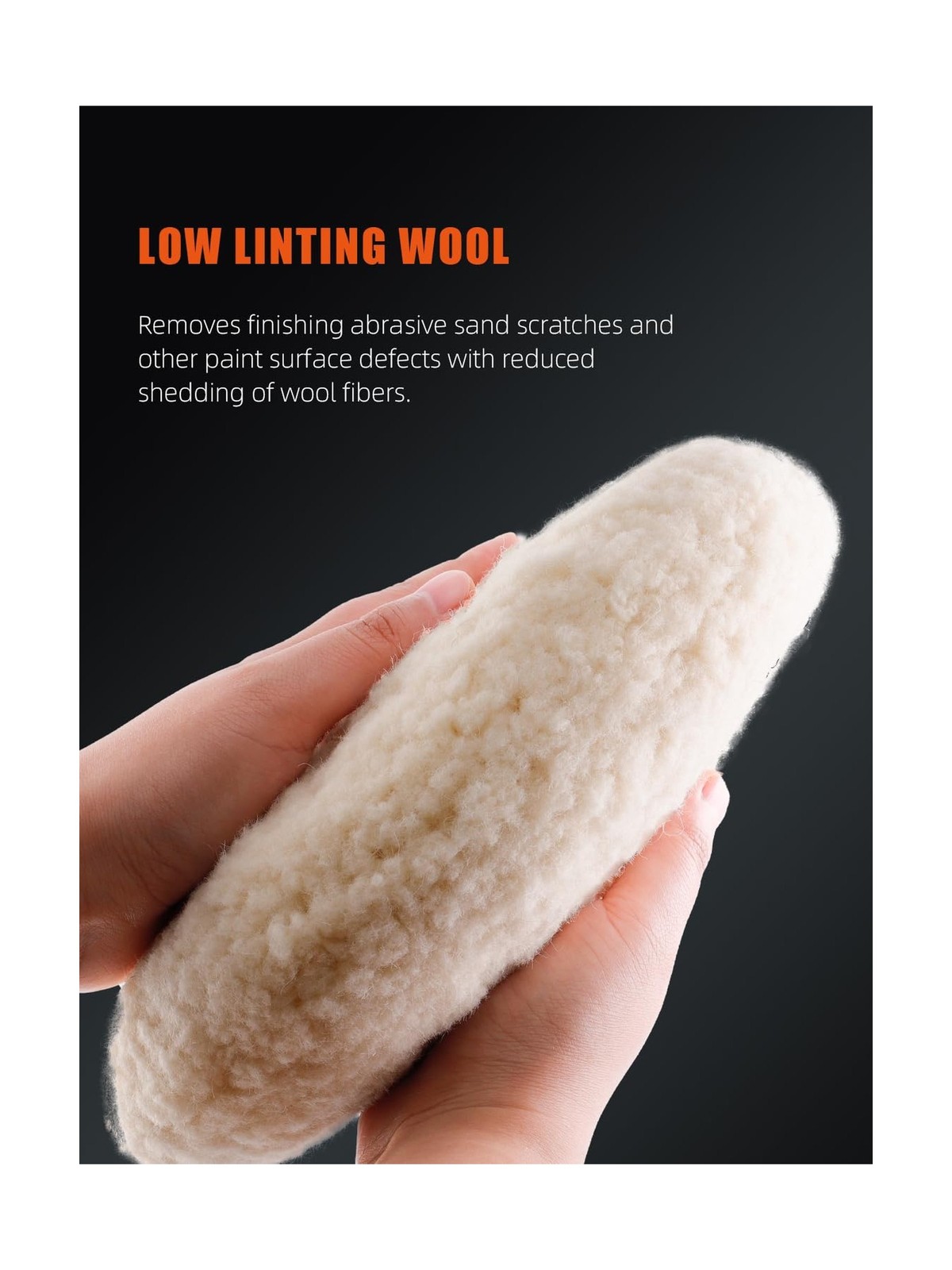 SPTA 7″ (180mm) Wool Buffing Pad, Double Side 100% Natural Wool… USA FAST SHIP