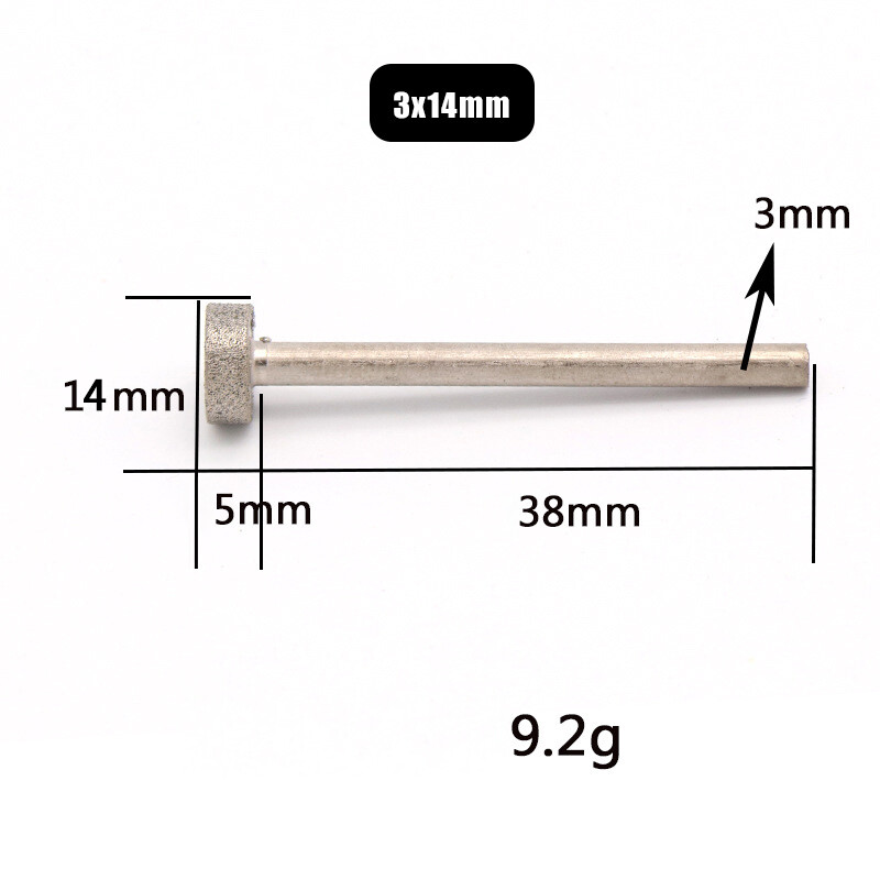 3mm Shank Diamond Grinding Head E Burr Bit Jade Stone Carving Polishing Tools