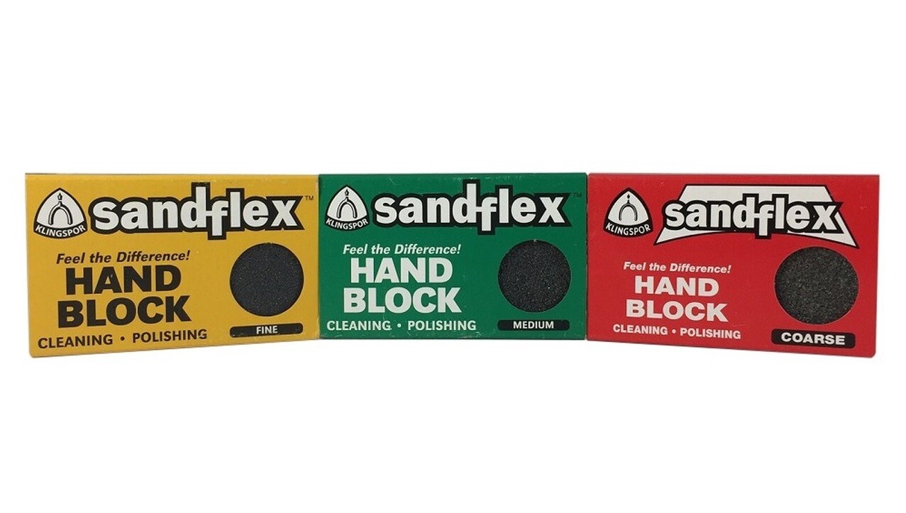 Klingspor Sandflex Abrasive Sanding Hand Blocks Set of 3 – Fine, Medium & Coarse
