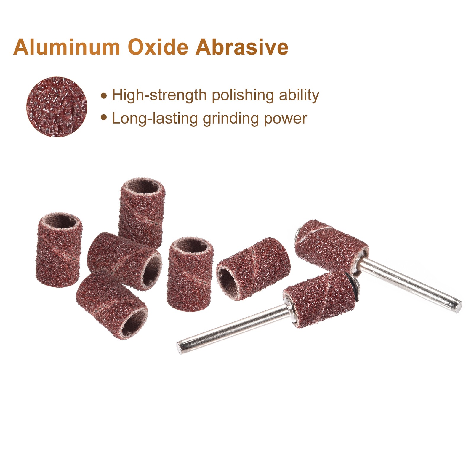 100Pcs 1/4 Inch Sanding Sleeves Set 80 Grit with 2Pcs 1/8 Inch Mandrels
