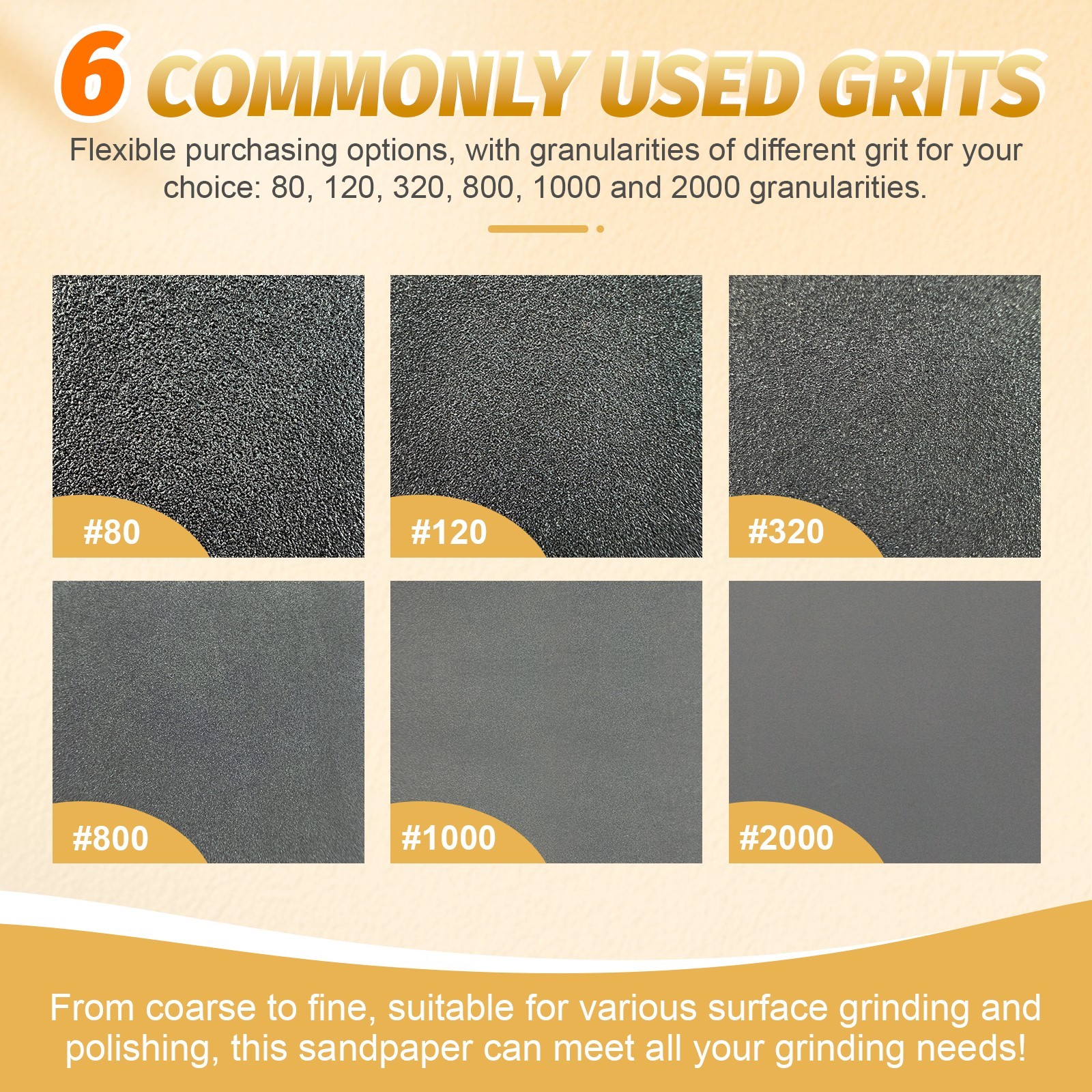 Waterproof Wet Dry Sandpaper Multi Grit Abrasive Sheets for Metal Wood & Plastic