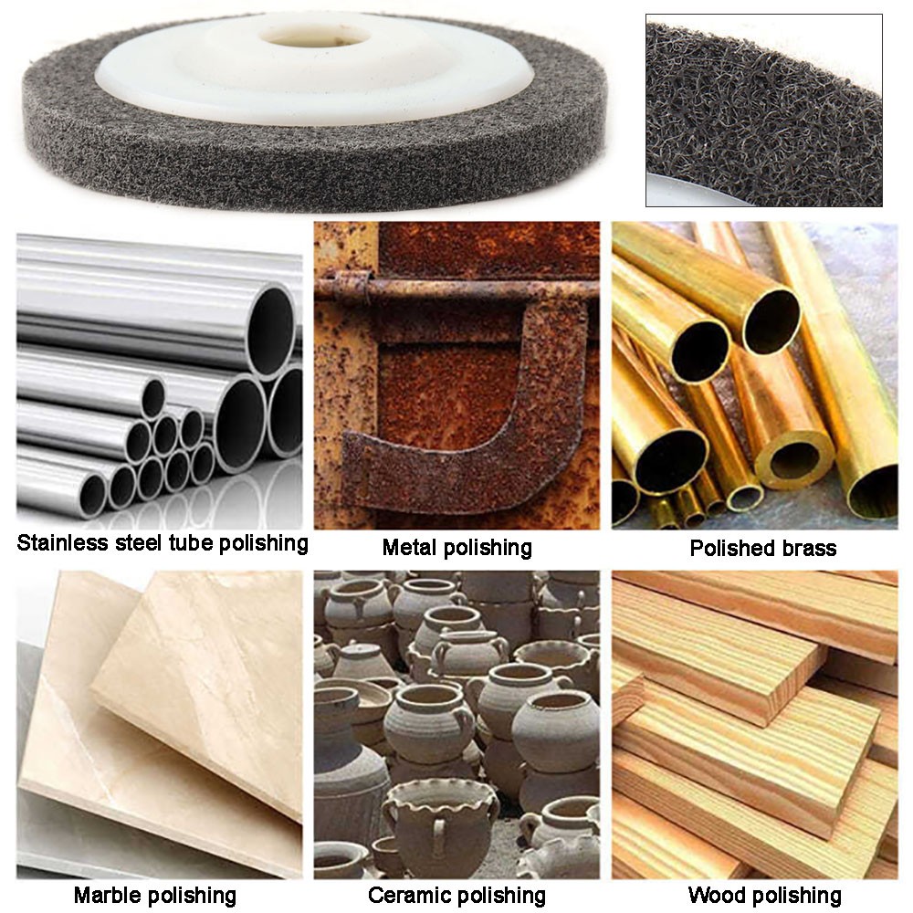 Nylon Fiber Polishing Wheel Non Woven Abrasive Disc For Angle Grinder Metal 3pcs
