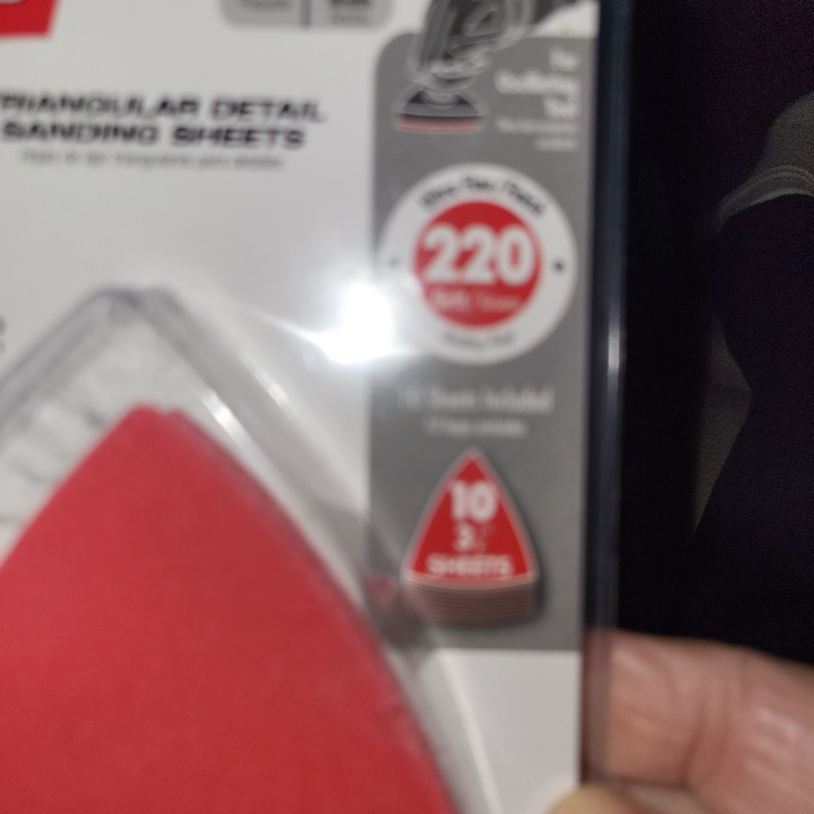 Diablo DCT334220H10G 10Pk 3-3/4 in. 220-Grit Triangular Detail Sanding Sheets