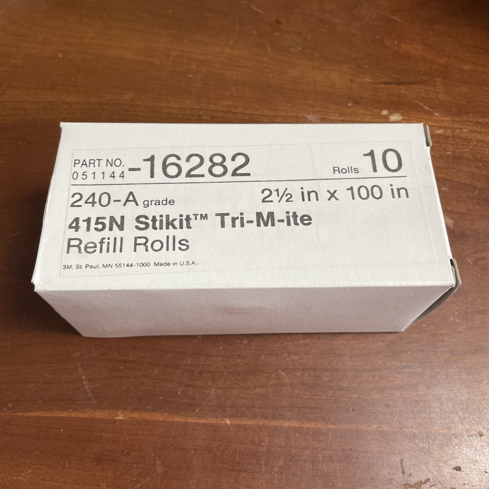 3M 16282 415N Stikit Tri-M-ite Refill Rolls, 2 1/2″ x 100″ 240-A Grit (10rolls)