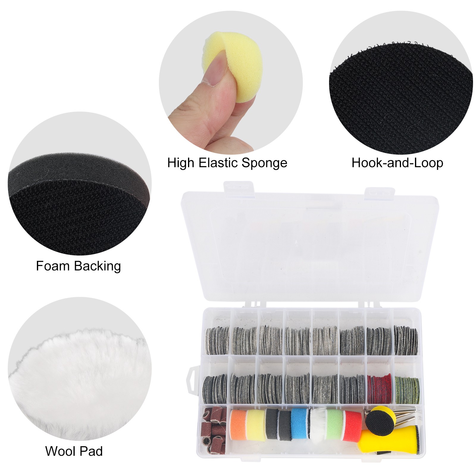 434x 1″Sanding Discs Kit Hook Loop Sandpaper 60-10000Grit 1/8″ Shank for Dremel