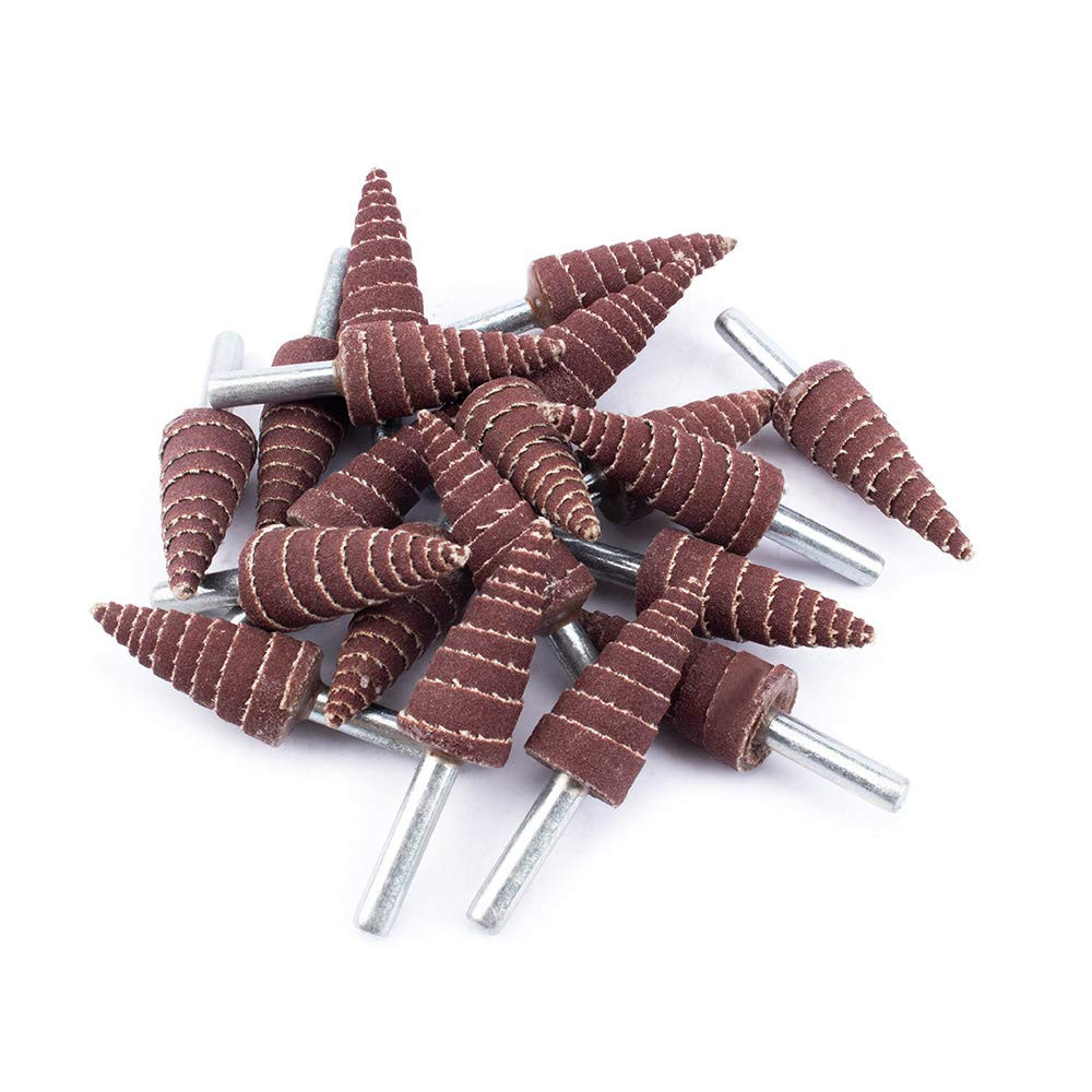 20Pcs 6X16Mm Cone Shape Sandpaper Deburring Sanding Polishing Flap Wheel Grindin