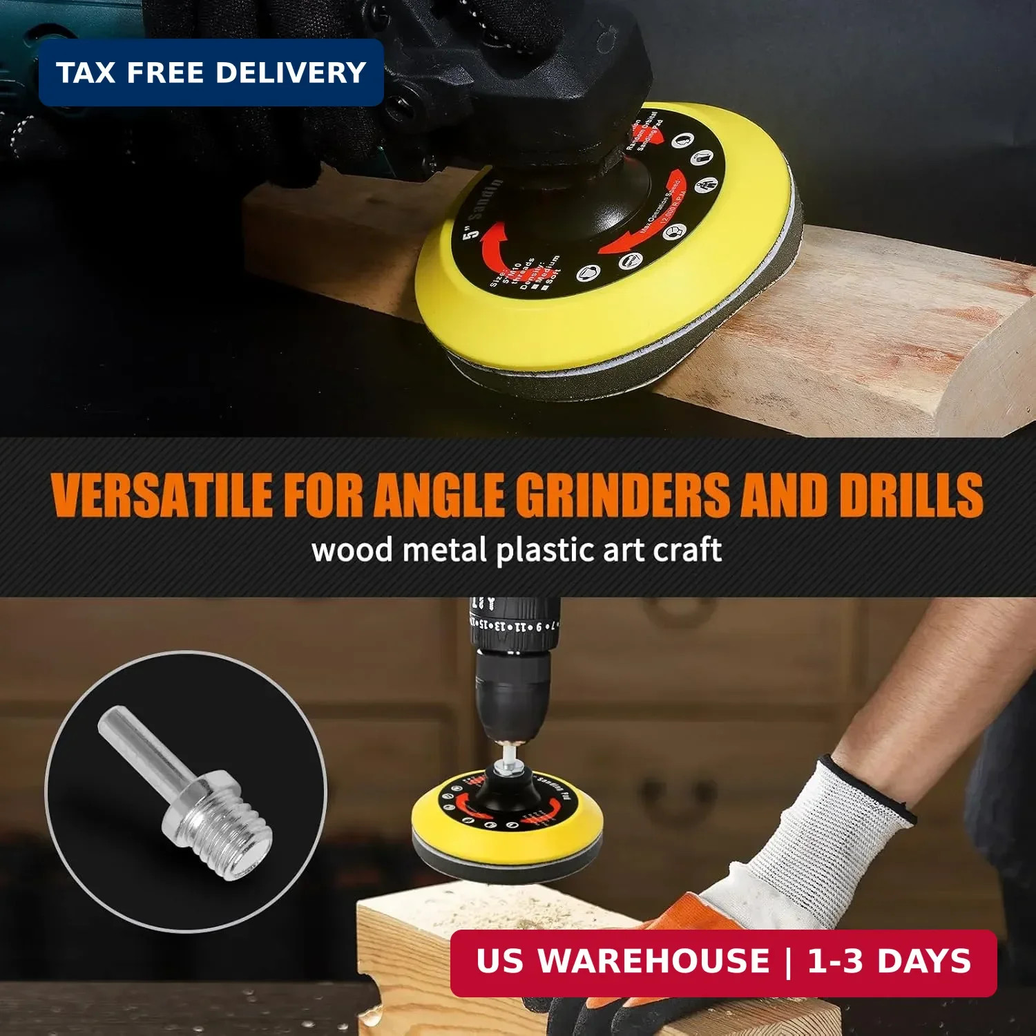 Pomsare 114PCS Angle Grinder Sanding Discs, 5 Inch Upgraded Hook and Loop Foam B