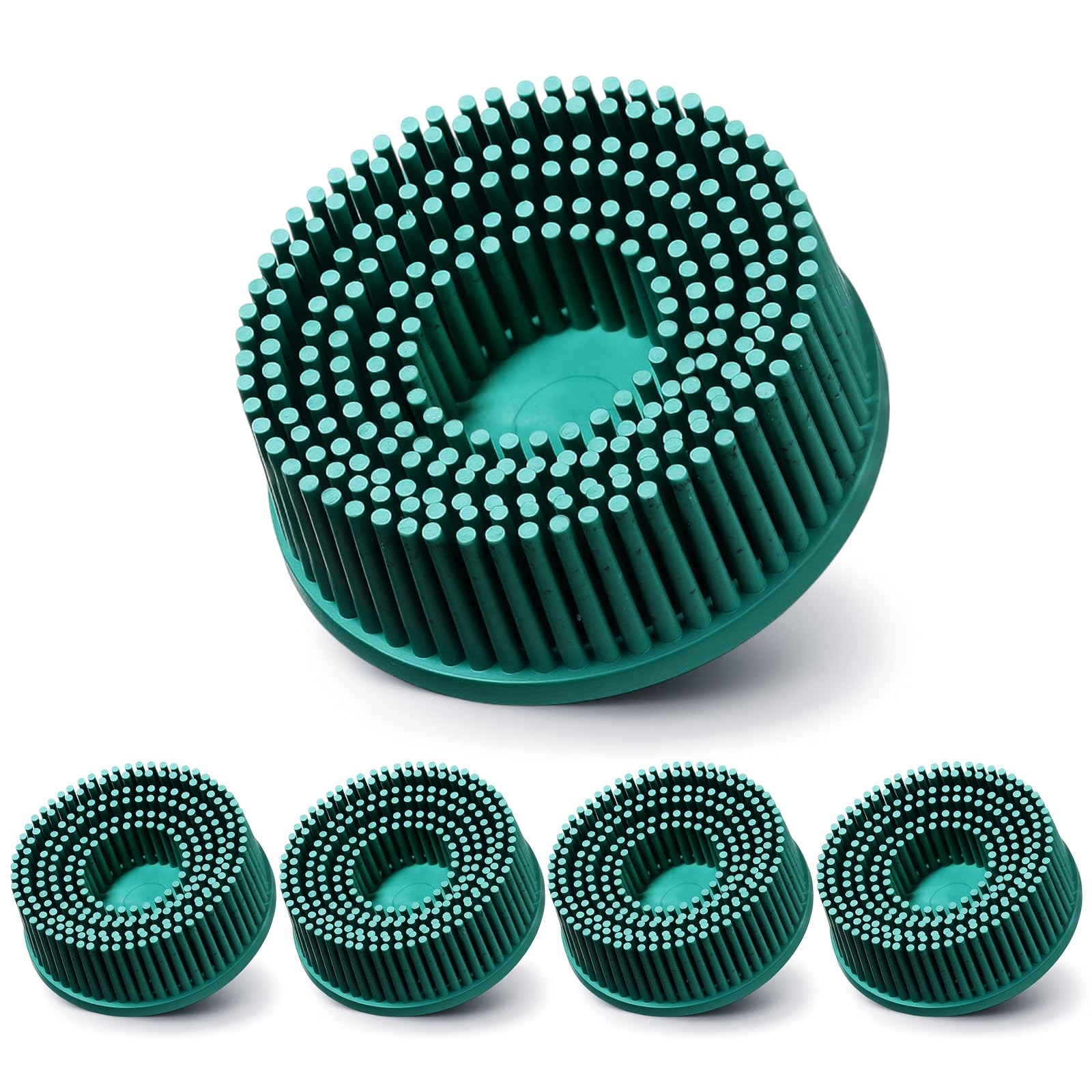Acellegic 5 Pcs 2″ 50# Bristle Disc Abrasive Coating Removal Disc Green Debur…