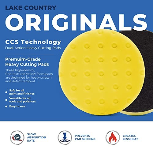 CCS Polishing Foam Pads. (Pack of 2). Original CCS Cutting pad 6.5″ Yellow