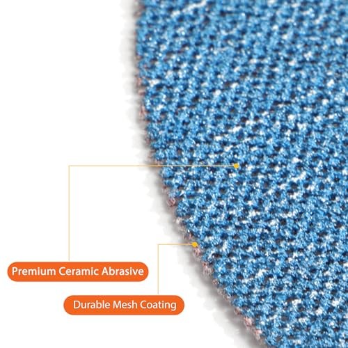 5 Inch Mesh Sanding Discs Assortment: 50Pcs Premium Ceramic 5 Inch Assortment