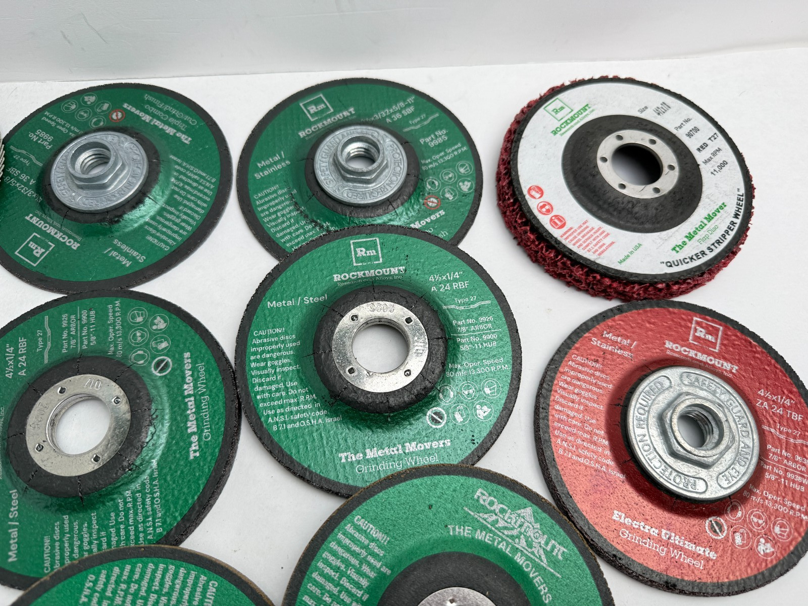 23 NEW Rockmount 9978WN 4-1/2” Zirconia Flap Discs T29 80 Grit 5/8-11