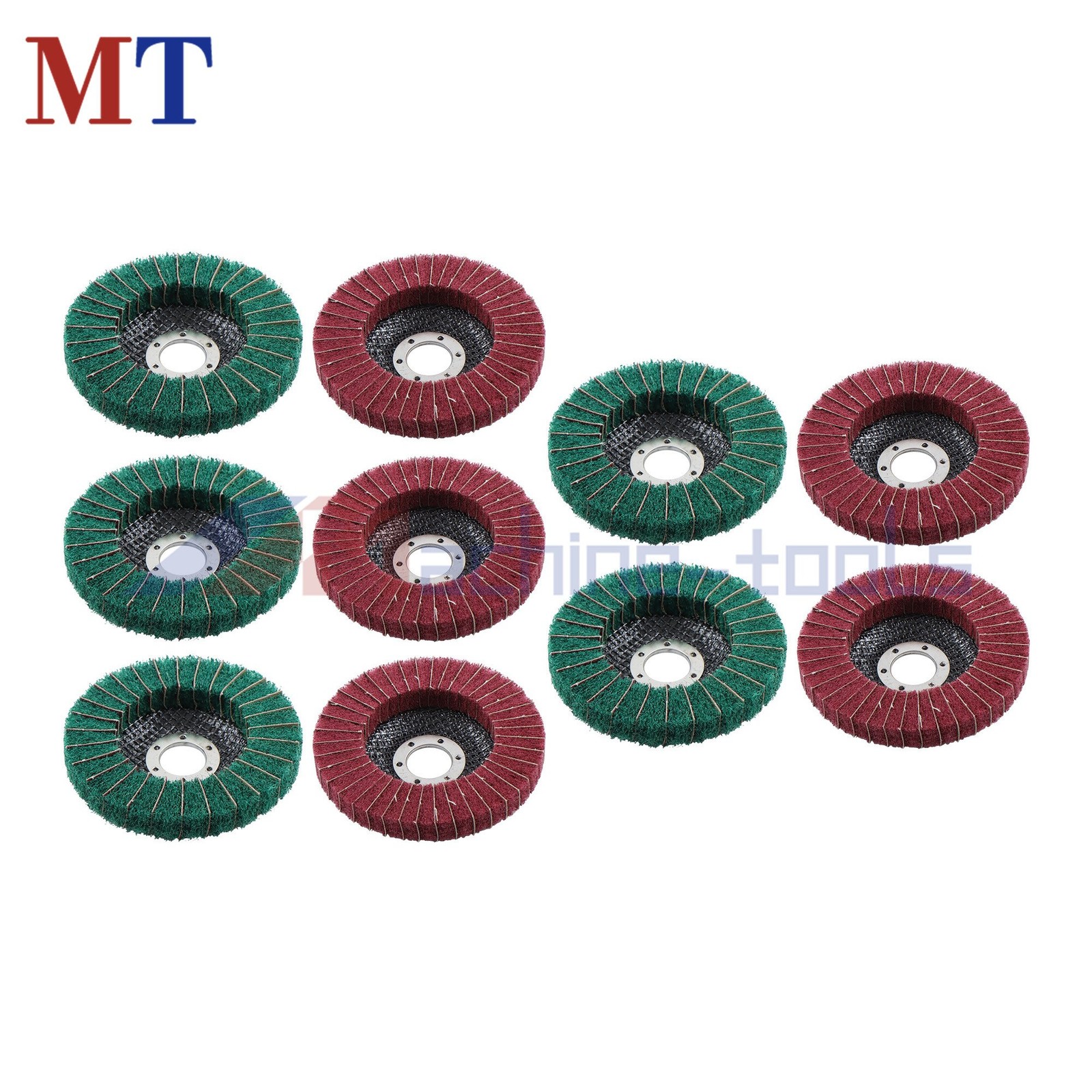 10 Pcs 120 & 240 Grit 4-1/2 Inch Scour Flap Discs Scouring Pad Polishing Wheel
