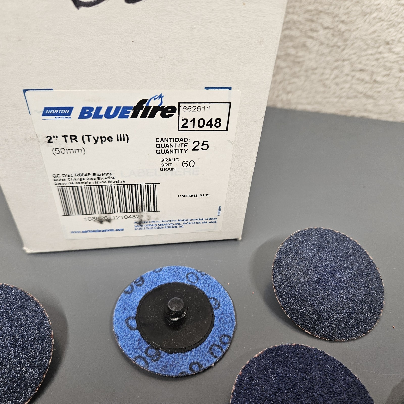 Norton Sanding Discs Flapwheels Blaze BlueFire 2″TR Type III SpeedLokTR Metalite