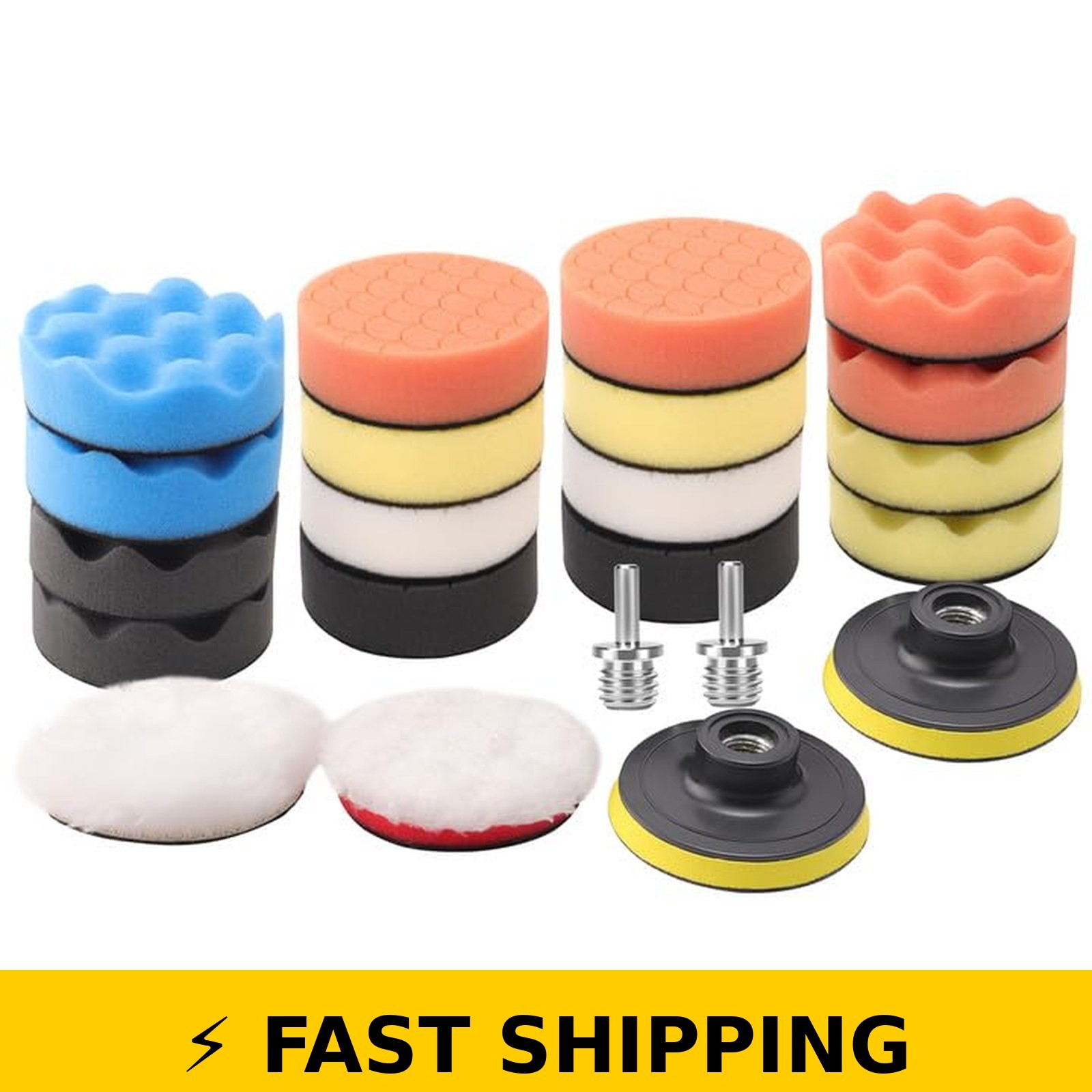 ZFE 3” Polishing Kit, 22Pcs Foam Buffing Pads for Drill