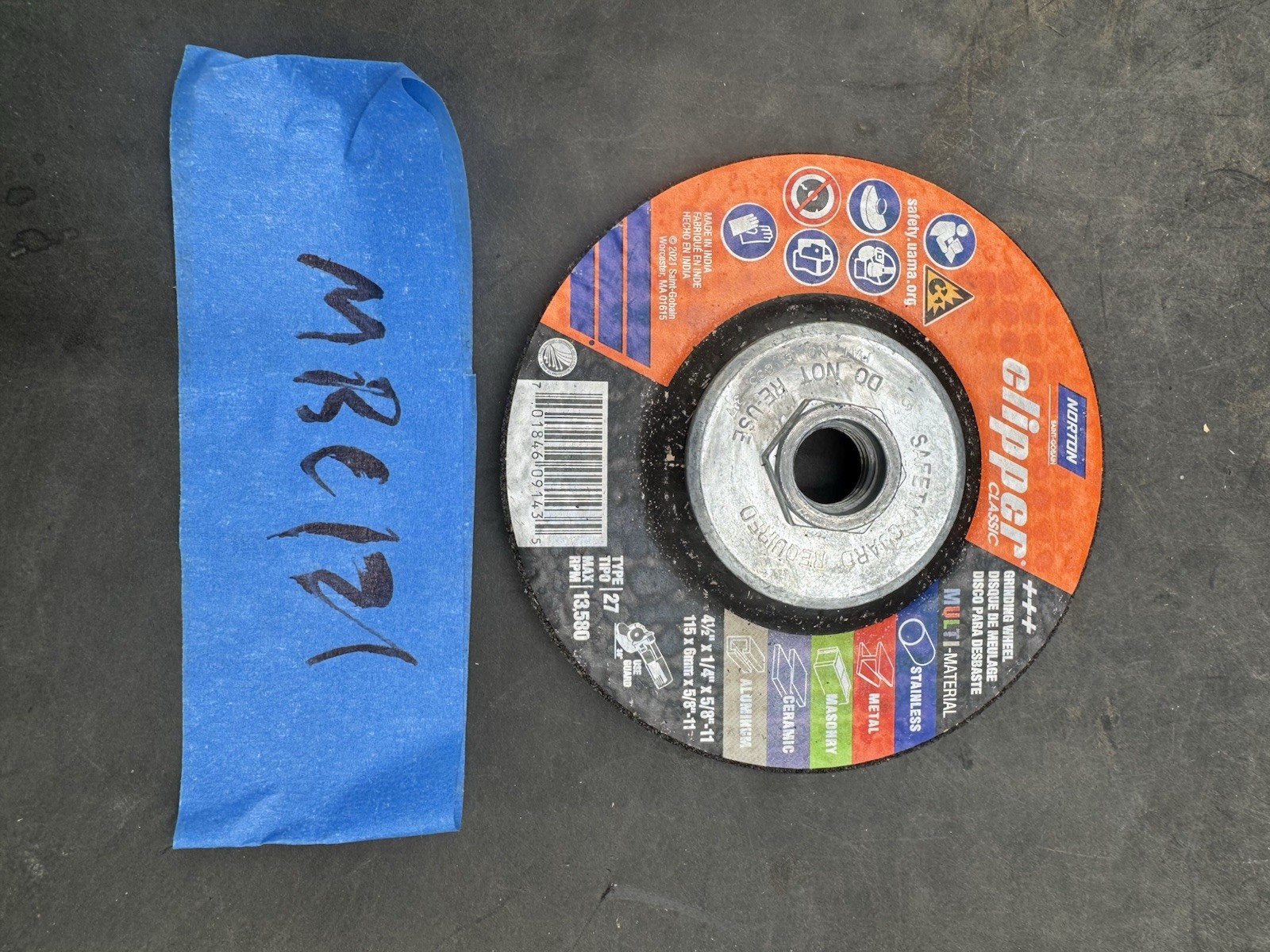 Norton Clipper 4-1/2 in. D X 5/8-11 in. Classic Grinding Wheel