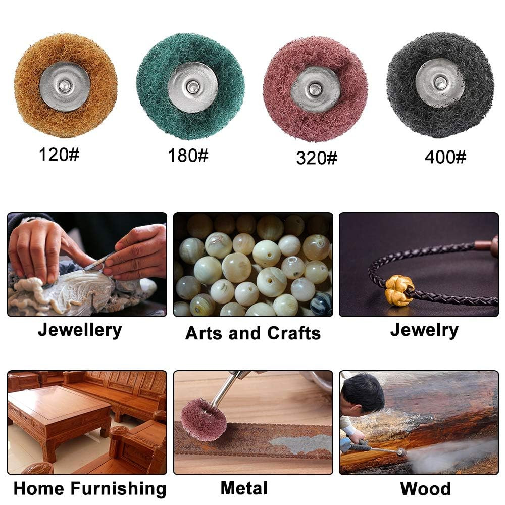 40 Pack 1 Inch Abrasive Wheel Buffing Polishing Wheel Set for Rotary Tool – with
