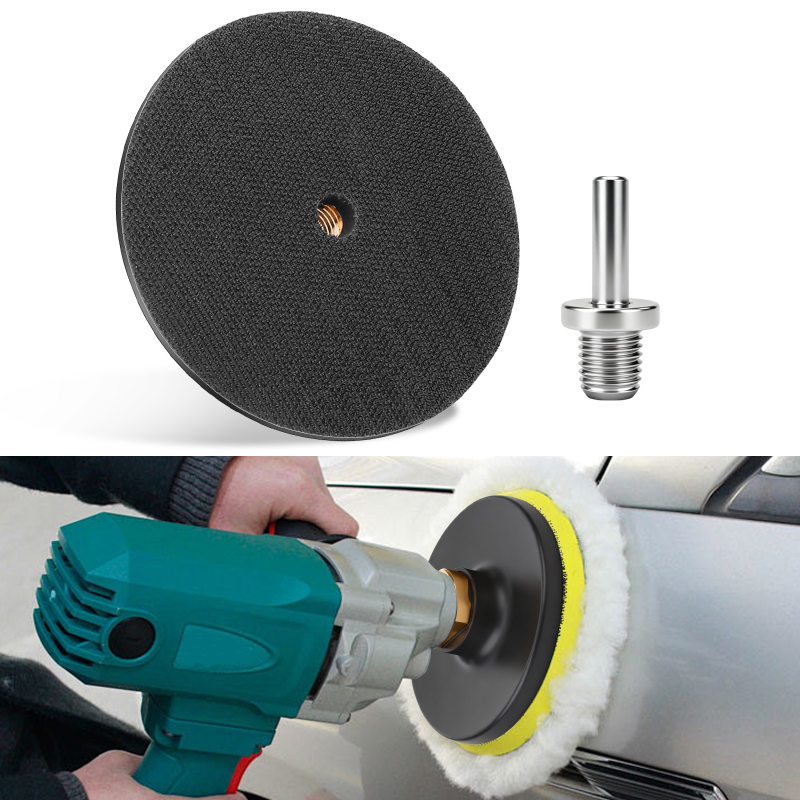 4″ Hook & Loop Backing Pad for Angle Grinder Polishing Disc w/ M14 Adapter