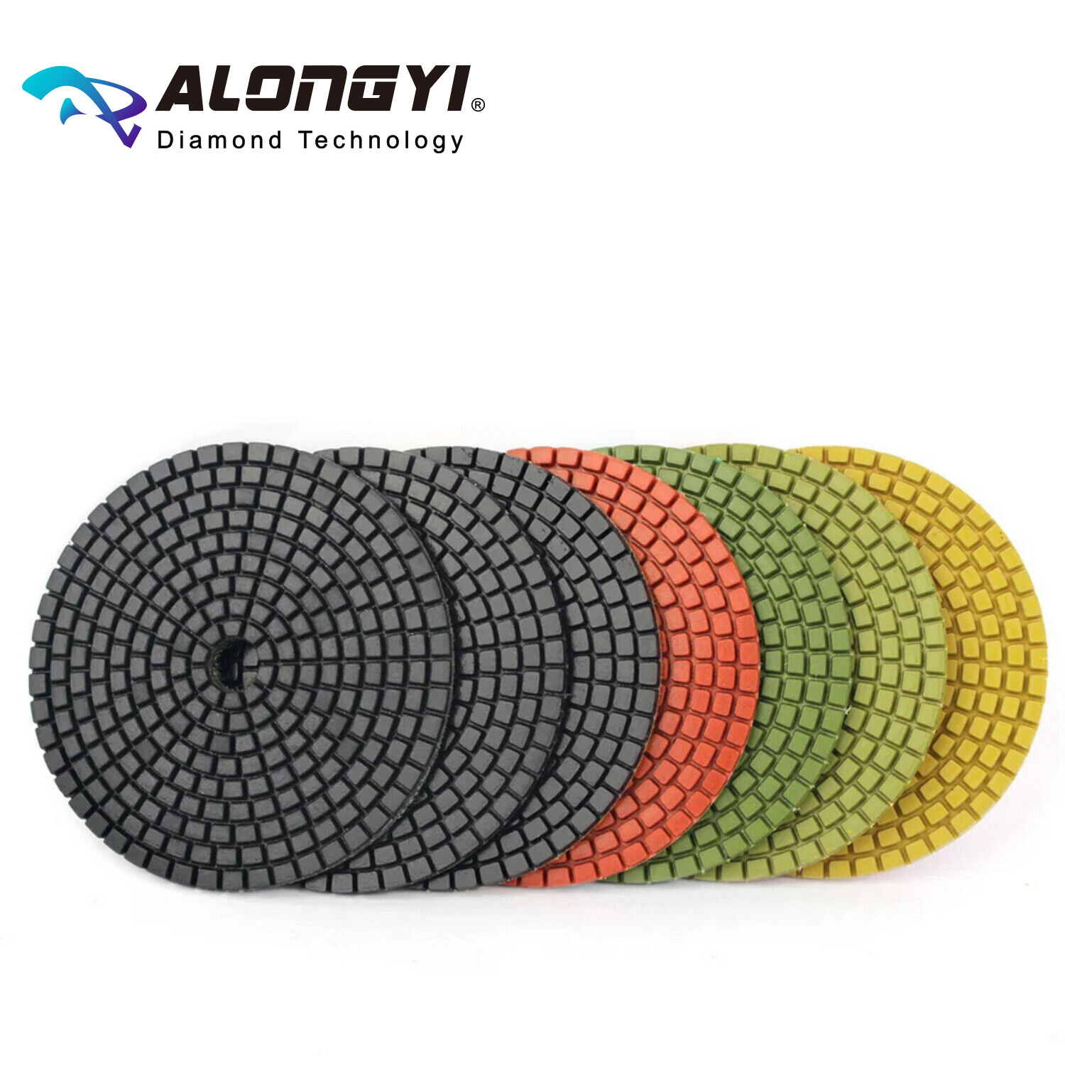7 Pieces 4″ 100mm Wet Polishing Pads Flexible Diamond Polishing Disk