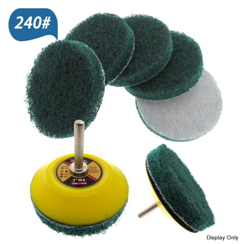 3″ 75mm Hook & Loop Scouring Pads Flocking Sanding Discs 240-3000 Grit Polishing